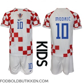 Kroatien Luka Modric #10 Hjemmebanetrøje Børn VM 2022 Kortærmet (+ Korte bukser)